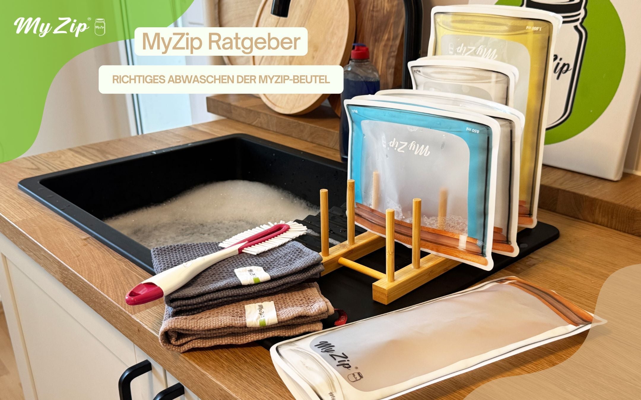 MyZip Ratgeber - Einfaches Abwaschen der MyZip-Beutel
